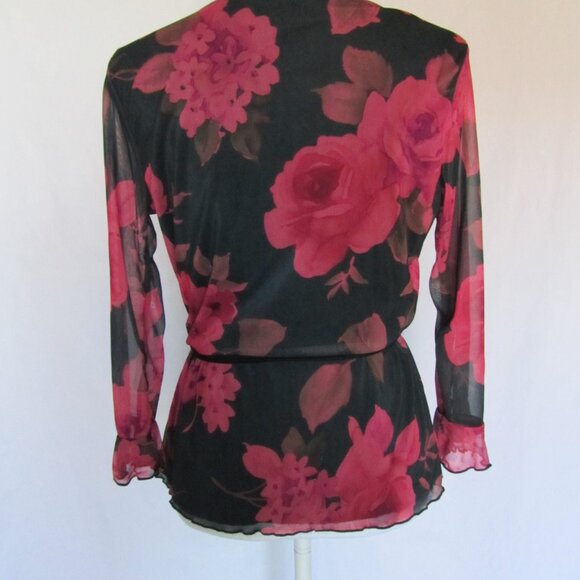 IMI Women’s Girls Pink Black Floral Motif Top and Skirt 2 Pc Set size L - Picture 7 of 12